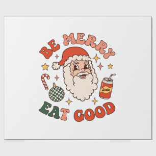 Papel De Regalo Alégrate Come Buen Navidad Santa Refresco Caña de