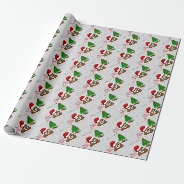 Papel De Regalo alegre navidad emoji poo (Desenrollado)