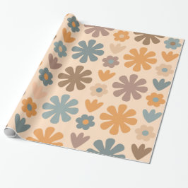 Papel De Regalo Alegre patrón floral ruso retro escandinavo