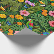 Alegres Colores Aves de la Selva Flores Tropicales