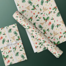 Papel De Regalo Alegres Navidades de pájaros de Woodland Envuelven