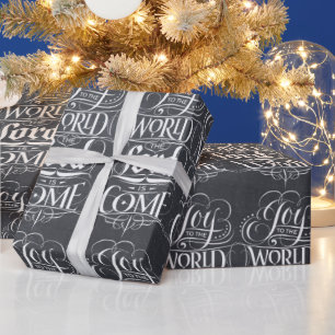 Papel De Regalo Alegría a los Navidades del Chalk mundial caligraf