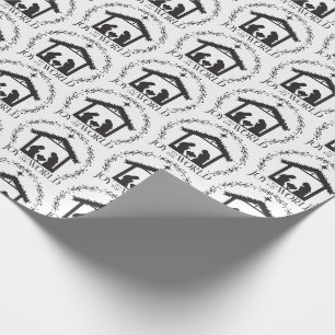 Papel De Regalo Alegría al Mundo Natividad Navidad