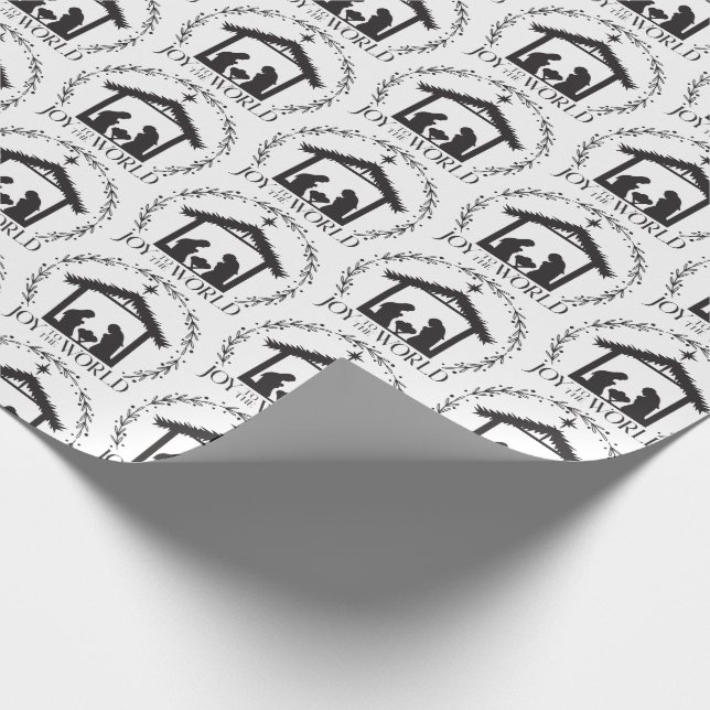 Papel De Regalo Alegría al Mundo Natividad Navidad (Esquina)