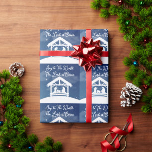 Papel De Regalo Alegría al mundo Navidad religiosa Natividad