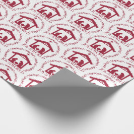 Papel De Regalo Alegría al mundo Navidad Roja 