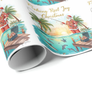 Papel De Regalo Alegría de carrete de pesca Navidad con vacaciones
