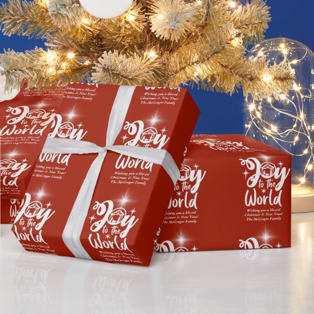 Papel De Regalo Alegría de la Natividad de los navidades al mundo  (Vacaciones)