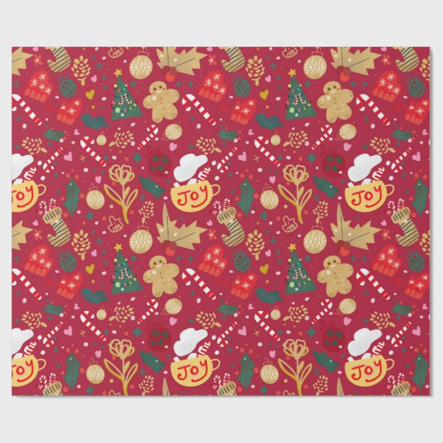 Papel De Regalo Alegría de los navidades (Superficie plana)