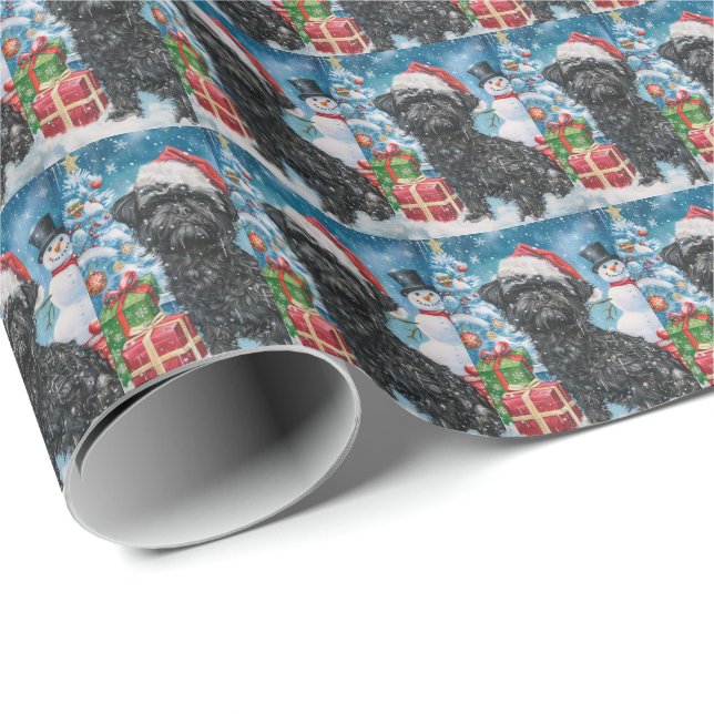 Papel De Regalo Alegría de los Navidades Affenpinscher Winter Wond (Esquina del rollo)