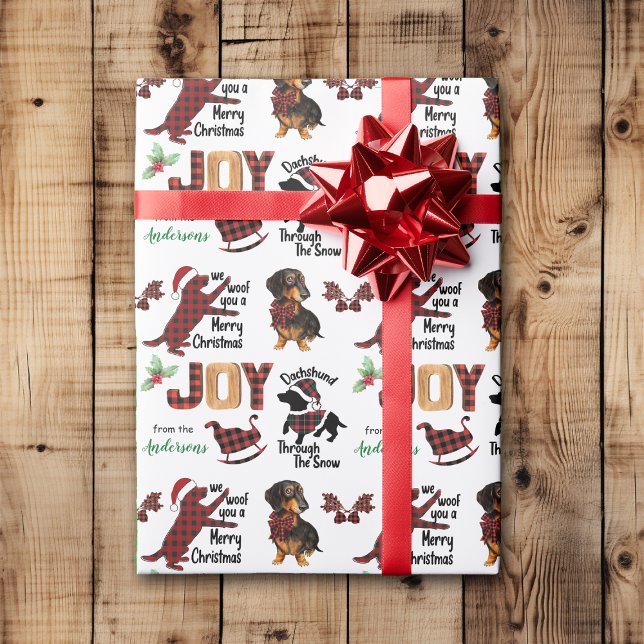 Papel De Regalo Alegría de los Navidades de perro de Dachshund en  (Subido por el creador)