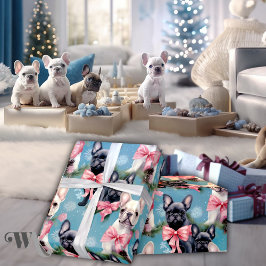 Papel De Regalo Alegría de los Navidades del Bulldog francés