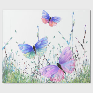 Papel De Regalo Alegría de primavera - Mariposas coloridas vuelan 