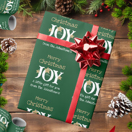 Papel De Regalo ¡Alegría! Moda alegre guion ruso Navidades verdes
