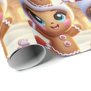 Papel De Regalo Alegría Navideña de Pan de Jengibre