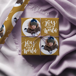 Papel De Regalo Alegría por el oro de la fotografía de la ronda de