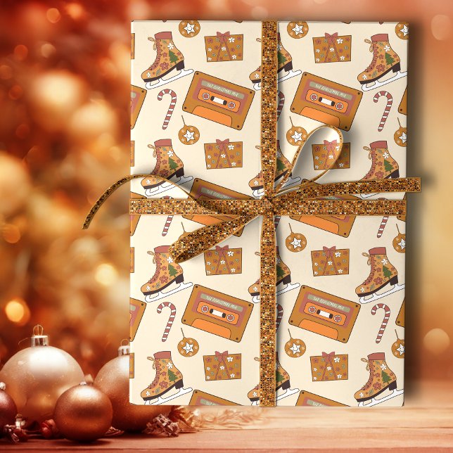 Papel De Regalo Alegría Retro de Navidad (Subido por el creador)