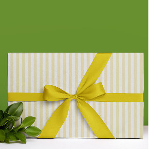 Papel De Regalo Alegría Vintage Amarillo Blanco Raya en Todas las