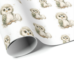 Papel De Regalo Alfabeto de animales bebés adorables en acuarela B