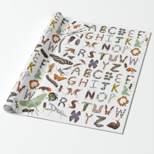 Papel De Regalo Alfabeto de insectos y fallos - gambas escalofrian