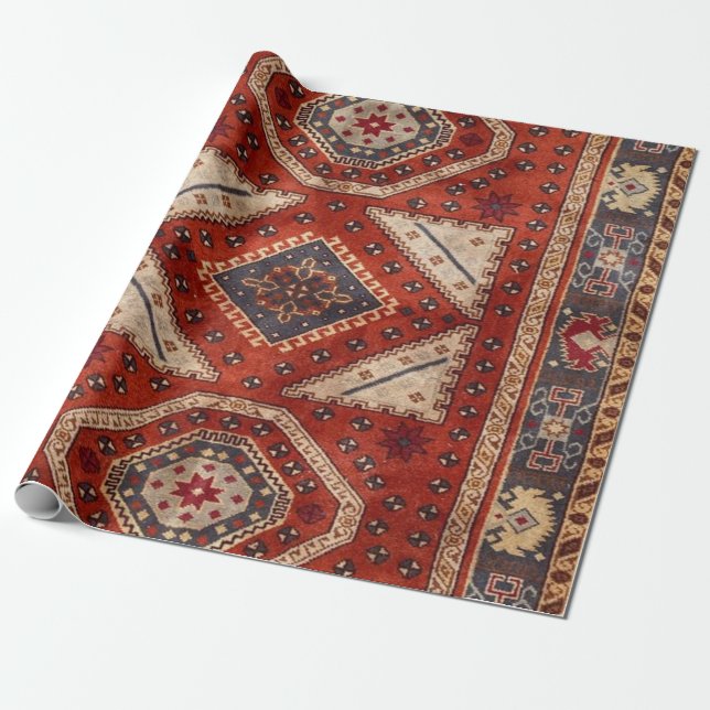 Papel De Regalo Alfombra roja persa turca oriental (Desenrollado)