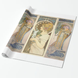 Papel De Regalo Alfonso Mucha - pintura de Sarah Bernhard