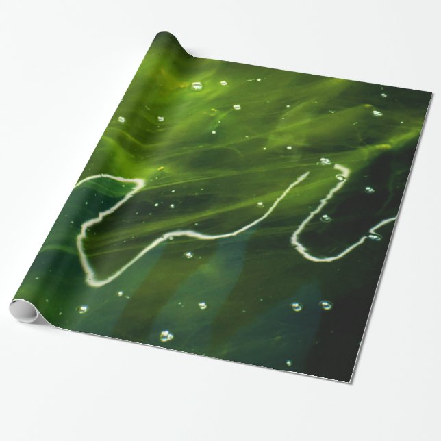 Papel De Regalo Algas verdes y pcna acuática (Desenrollado)
