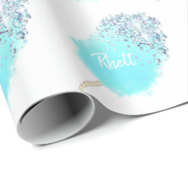 Papel De Regalo Algodón de azúcar lindo brillo azul