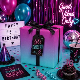 Papel De Regalo Algodón de Azúcar Ombre Rosa y Azul Femenino