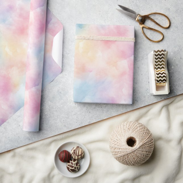 Papel De Regalo Algodón de azúcar rosa azul amarillo Cumpleaños (Artesanía)