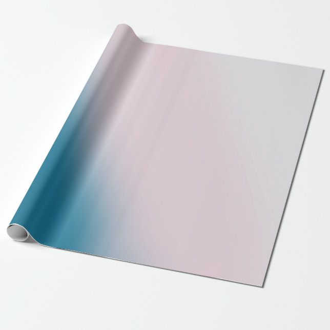 Papel De Regalo Algodón de Azúcar Rosa y Azul Gradiente Suave Soña (Desenrollado)