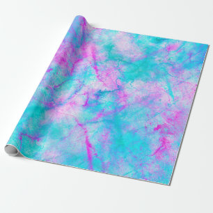 Papel De Regalo Algodón de azúcar rosa y azul lavado de acuarela