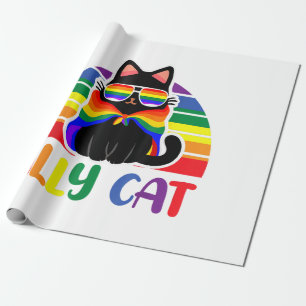 Papel De Regalo Aliado LGBT Gato Sé Amable Arcoíris Divertido Band