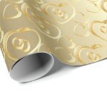 Papel De Regalo Alianzas de boda elegantes del oro<br><div class="desc">Papel de regalo elegante de las bodas del oro con los anillos de bodas y los corazones del oro. También grande para los aniversarios. el ⭐ el 99% de mis diseños en mi tienda se hace en capas. Esto hace fácil para que usted vuelva a clasificar según el tamaño y...</div>