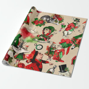 Papel De Regalo Alice en el país de las maravillas de Navidad