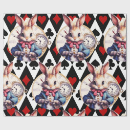 Papel De Regalo Alice in Wonderland Rabbit and Card Theme