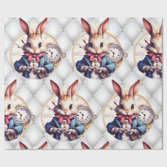 Papel De Regalo Alice In Wonderland Rabbit Tema Boda (Superficie plana)