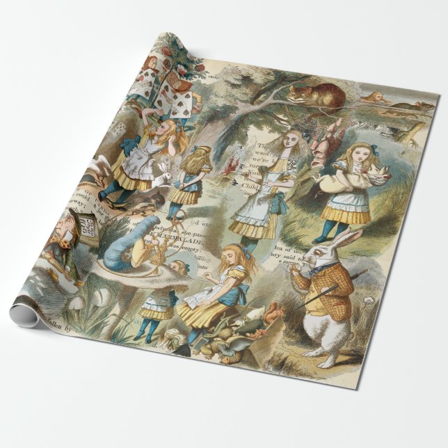 Papel De Regalo Alice In Wonderland WrapPaper (Desenrollado)