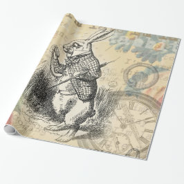 Papel De Regalo Alicia de conejo blanco en arte de maravillas