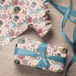 Papel De Regalo Alicia vintage en un libro de cuentos de historias<br><div class="desc">Alicia vintage de diseño bello en tela de patrón perfecto. El diseño presenta una mezcla de nuestros propios florales originales dibujados a mano y obras de arte. Hemos restaurado meticulosamente los ilustraciones vintage de la icónica Alicia en el País de las Maravillas dibujándolos a mano y llevándolos a la vida...</div>