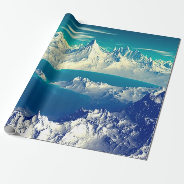 Papel De Regalo Alien Planet - Material gráfico de computadora 3D. (Desenrollado)