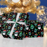 Papel De Regalo Alien Santa Claus Snowflakes Christmas Tree<br><div class="desc">Alien Santa Claus Snowflakes Christmas Tree Wraping Paper</div>
