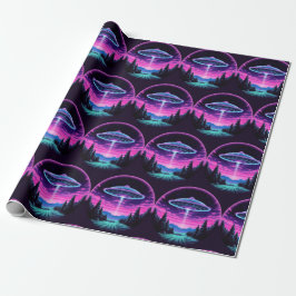 Papel De Regalo Alien Spaceship Retro Futurista