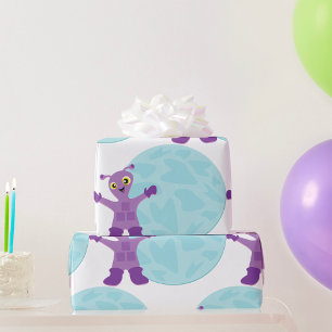 Papel De Regalo Alienígena Púrpura