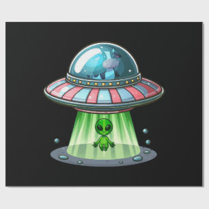 Papel De Regalo Alienígena que secuestra vacas