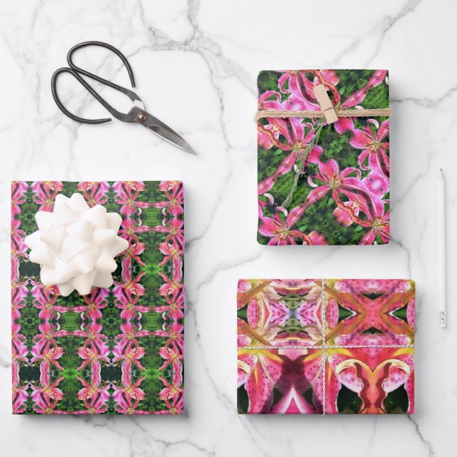 Papel de regalo Alilis rosadas (Anverso)