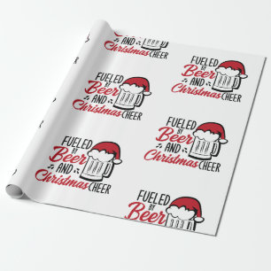 Papel De Regalo Alimentado por cerveza y Navidades alentadores