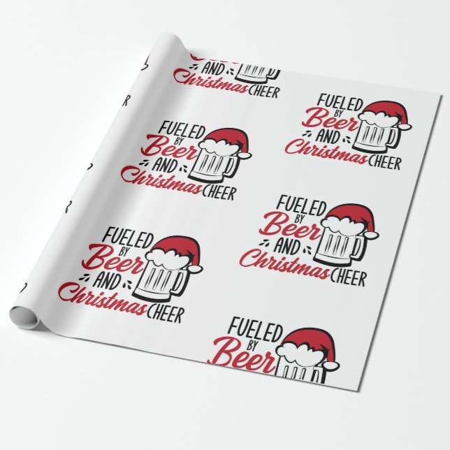 Papel De Regalo Alimentado por cerveza y Navidades alentadores (Desenrollado)