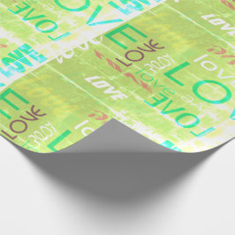 Papel De Regalo Alive Light Green Gallery Love Words Art