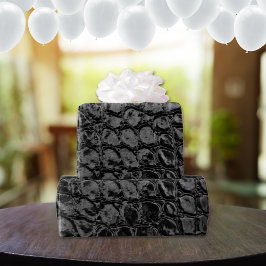 Papel De Regalo Alligator Black Faux Leather
